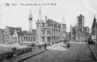 carte postale ancienne de Gand Vue générale prise du Pont St Michel