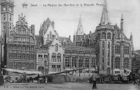 carte postale ancienne de Gand La Maison des Bateliers et la Nouvelle Poste