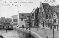 carte postale ancienne de Gand Exposition de 1913 -Vieille Flandre - Le Quai des Bateliers