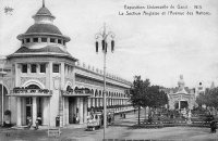 carte postale ancienne de Gand Exposition de 1913 - La Section Anglaise et l'avenue des Nations