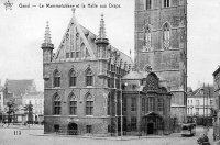 carte postale ancienne de Gand Le Mammelokker et la Halle aux Draps