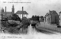 carte postale ancienne de Gand Le Quai de Terplaeten et l'église N-D. St Pierre
