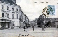 carte postale ancienne de Gand Place de la Gare