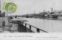 carte postale ancienne de Gand Le canal de Terneuzen