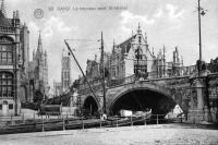 carte postale ancienne de Gand Le nouveau pont Saint-Michel