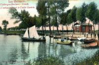carte postale ancienne de Overmere Lac Overmeire -  Uytbergen - Berlaere - Donck -  L'embarcadère et le Châlet Gantois