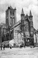 carte postale ancienne de Gand L'Eglise St Nicolas (Vue de Face)
