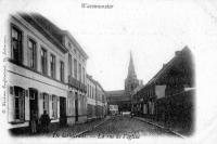 carte postale ancienne de Waesmunster La rue de l'église