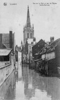 postkaart van Leuven Vue sur la Dyle et tour de l'église Ste Gertrude