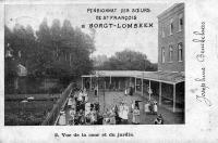 postkaart van Borchtlombeek Pensionnat des soeurs de St François - vue de la cour et du jardin