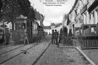 carte postale ancienne de Vilvorde Grand Place - Point terminus du Tram Vilvorde-Bruxelles