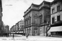 carte postale ancienne de Louvain Le Théatre, rue de la Station