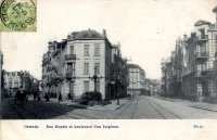 postkaart van Oostende Rue Royale et boulevard Van Iseghem