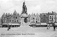 postkaart van Brugge La Grand'Place et Statue Breydel et De Coninck