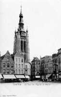 postkaart van Kortrijk La Tour de l'église St Martin