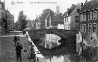 postkaart van Brugge Quai des Marbriers et pont du cheval