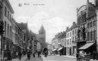 carte postale ancienne de Menin La rue de Lille