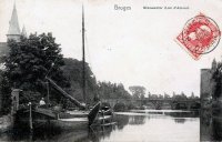carte postale ancienne de Bruges Minnewater (Lac d'Amour)