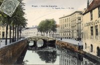 carte postale ancienne de Bruges Pont des Augustins