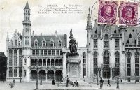 carte postale ancienne de Bruges La Grand'Place et le Gouvernement Provincial