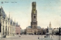 carte postale ancienne de Bruges Grand'Place