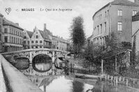 carte postale ancienne de Bruges Le Quai des Augustins
