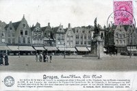 carte postale ancienne de Bruges Grand'Place côté Nord