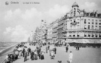 carte postale ancienne de Ostende La digue et le Bodega