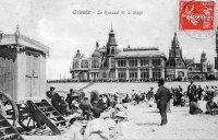 carte postale ancienne de Ostende Le Kursaal et la Plage