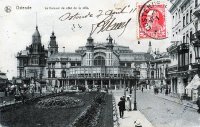 carte postale ancienne de Ostende Le Kursaal du côté de la ville