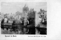 carte postale ancienne de Menin Souvenir de Menin  Vue de la ville du côté de la Lys