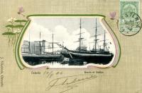 carte postale ancienne de Ostende Bassin et station