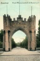 carte postale ancienne de Courtrai Porte monumentale de Groeninghe
