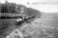 carte postale ancienne de Middelkerke La Plage un jour de tempête