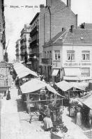 carte postale ancienne de Heyst Place du marché