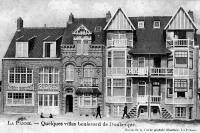 carte postale ancienne de La Panne Quelques villas boulevard de Dunkerque