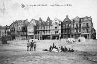 carte postale ancienne de Blankenberge Les villas sur la Digue