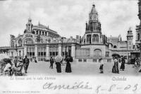 carte postale ancienne de Ostende Le Kursaal avec la salle d'écriture