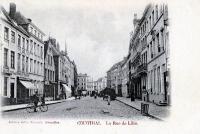 carte postale ancienne de Courtrai La rue de Lille