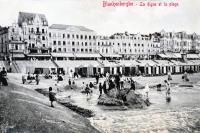 carte postale ancienne de Blankenberge La digue et la plage