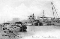 carte postale ancienne de Bateaux fluviaux Bruxelles - Travaux maritimes