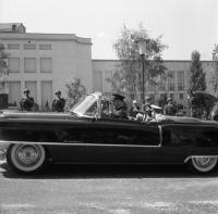 Bruxelles Le Négus et le roi baudouin en Cadillac